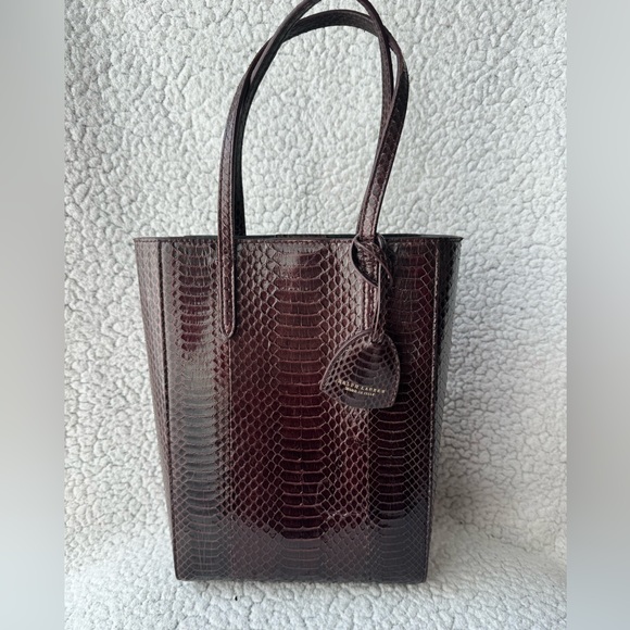 Ralph Lauren Collection Bordeaux Ayers Snakeskin Mini Modern Tote - Picture 7 of 16